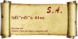 Sörös Alex névjegykártya