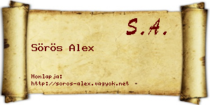Sörös Alex névjegykártya